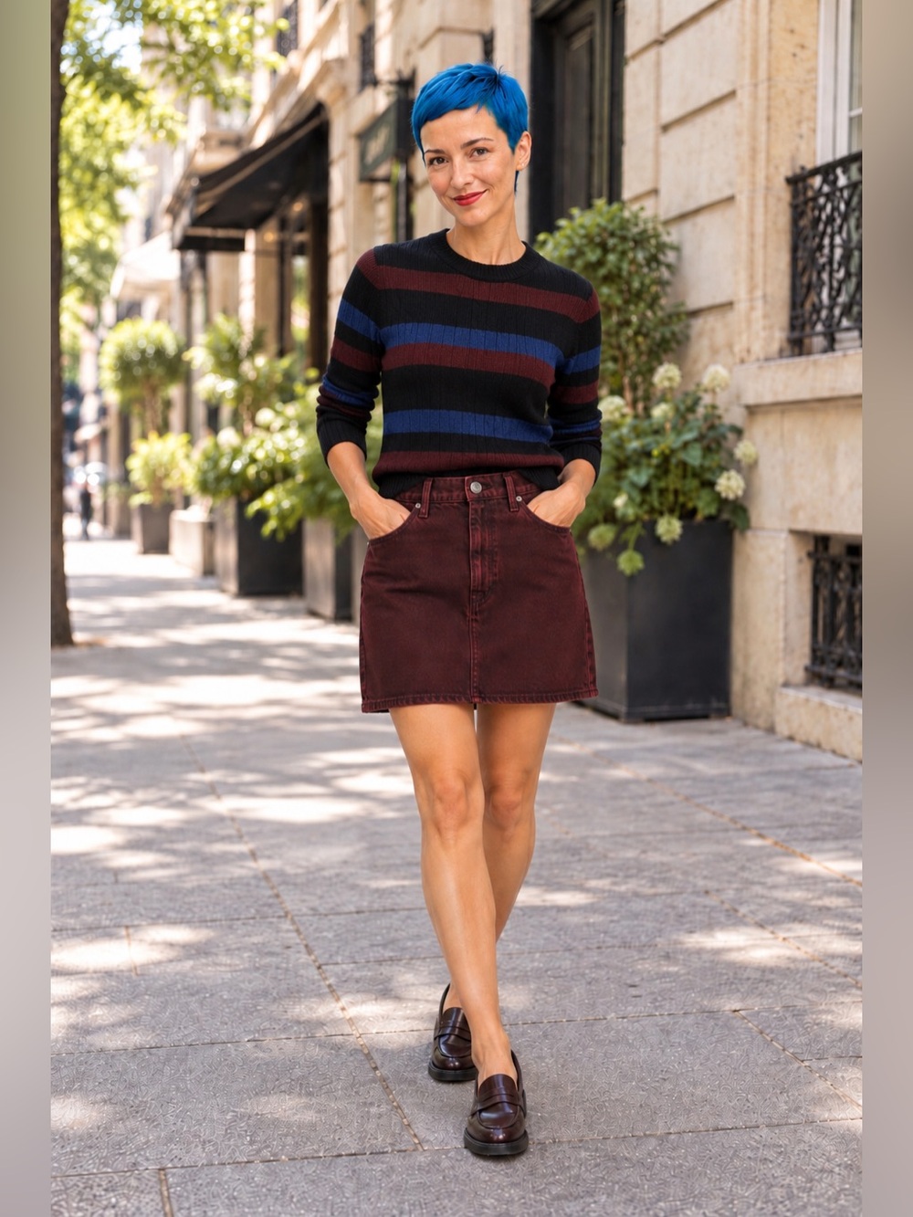 Hudson Viper Burgundy Denim Mini Skirt Women’s 25 100% Cotton
